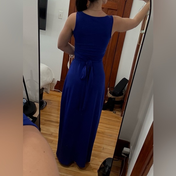 Royal Blue Wrapped Maxi Dress Stretchy Elegant Comfortable XS Slimming effect - Picture 6 of 12